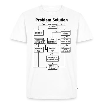 Problem Solution Process Diagram Office Job Joke - Men's Premium Organic T-Shirt - white - Front - Nico (187cm)