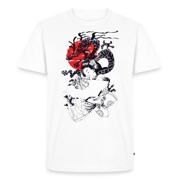 Geisha Art japonais - T-shirt Premium bio Homme - blanc - Devant - Nico (187cm)