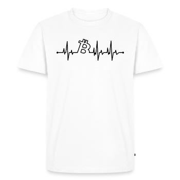Bitcoin battement cardiaque Bitcoin Heartbeat Puls ECG - T-shirt Premium bio Homme - blanc - Devant - Nico (187cm)