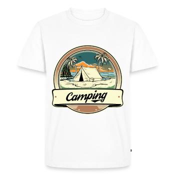 Tent Camper Camping Caravan Holiday Camping - Men's Premium Organic T-Shirt - white - Front - Nico (187cm)