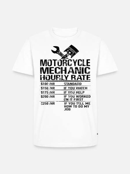 Motorcykel Mechanic Timeløn Mechanic Gift - Herre Premium økologisk T-shirt - hvid