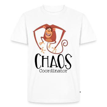 Chaos saying saying funny funny monkey joke - Men's Premium Organic T-Shirt - white - Front - Nico (187cm)