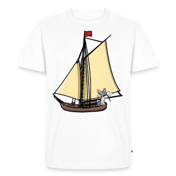 Marin voilier voilier chat en mer Maritim - T-shirt Premium bio Homme - blanc - Devant - Nico (187cm)