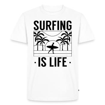 Surfing is Life Surfer Surf Surfing - Men's Premium Organic T-Shirt - white - Front - Nico (187cm)