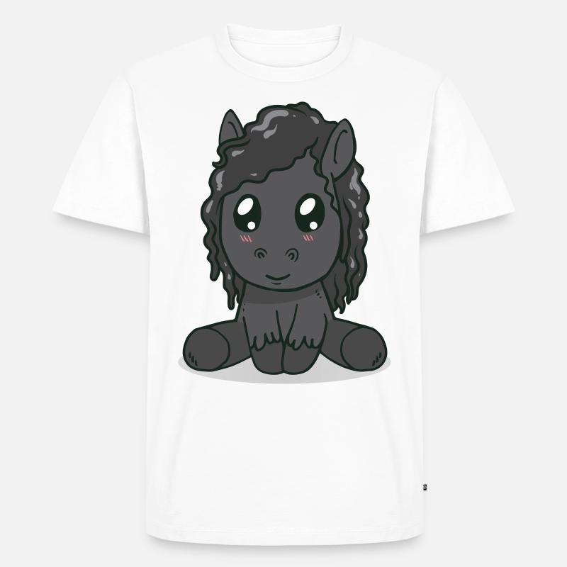 Friesenpferd Pferdefan Geschenk - Männer Premium Bio T-Shirt - Weiß