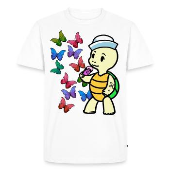 Baby Turtle Summer Time Butterflies Ice Cream - Men's Premium Organic T-Shirt - white - Front - Nico (187cm)