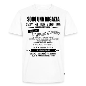Je suis une fille sexy, mais je ne suis pas le vôtre, je suis déjà imp - T-shirt Premium bio Homme - blanc - Devant - Nico (187cm)