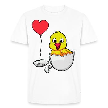 Eggshell Chick Easter Birth Baby Children Egg - Men's Premium Organic T-Shirt - white - Front - Nico (187cm)