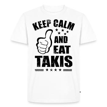Keep Calm and Eat Takis - Tortilla Takis Chips - T-shirt Premium bio Homme - blanc - Devant - Nico (187cm)