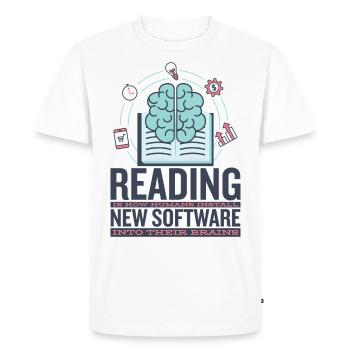 Lire Lebatte Lecteur Le lecteur Bibliothèques - T-shirt Premium bio Homme - blanc - Devant - Nico (187cm)