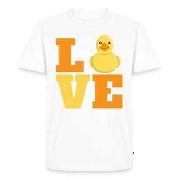Bathing Duck Love Duck - Men's Premium Organic T-Shirt - white - Front - Nico (187cm)