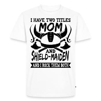 Schildmaid and Mama Viking Norse Mythology - Men's Premium Organic T-Shirt - white - Front - Nico (187cm)