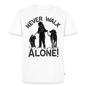 Dog / Dogs - Never walk alone - Men's Premium Organic T-Shirt - white - Front - Nico (187cm)