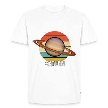 Planet saturn - Men's Premium Organic T-Shirt - white - Front - Nico (187cm)