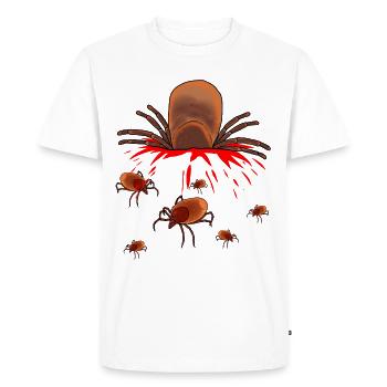 Tiques Vermine sauvage Ravageur Phobie des ravageurs Dégoût - T-shirt Premium bio Homme - blanc - Devant - Nico (187cm)
