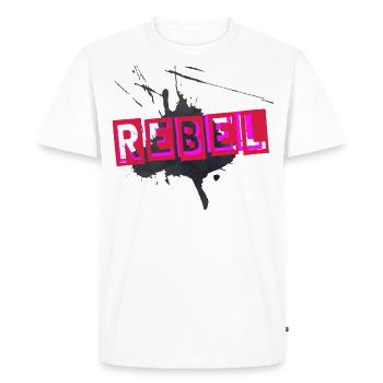 Rebel rebelle dans le cœur musique musique rebelle - T-shirt Premium bio Homme - blanc - Devant - Nico (187cm)