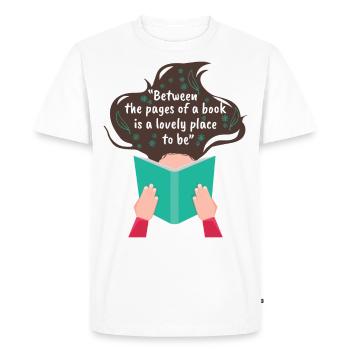 Lire - T-shirt Premium bio Homme - blanc - Devant - Nico (187cm)