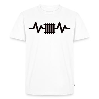 Heartbeat heating - Men's Premium Organic T-Shirt - white - Front - Nico (187cm)