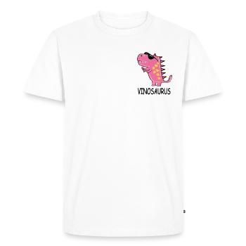 Vinosaurus Wine Dinosaur Red Wine Wine Glass - Men's Premium Organic T-Shirt - white - Front - Nico (187cm)
