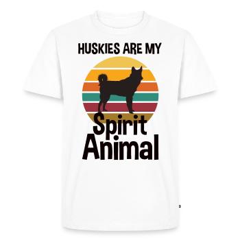 Husky Retro Design Cadeau - T-shirt Premium bio Homme - blanc - Devant - Nico (187cm)