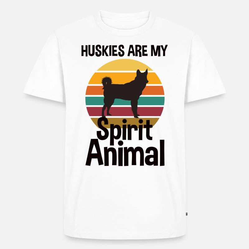 Husky Retro Design Cadeau - T-shirt Premium bio Homme - blanc