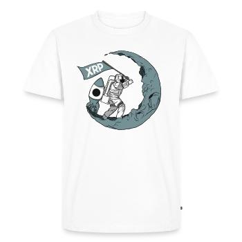 XRP A la lune Ripple XRP Astronaut Crypto - T-shirt Premium bio Homme - blanc - Devant - Nico (187cm)
