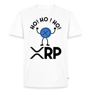 Ho Ho Hodl XRP Ripple Crypto Cryptocurrency - Men's Premium Organic T-Shirt - white - Front - Nico (187cm)