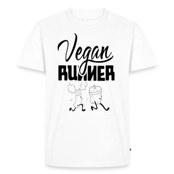 Vegan Runner Marathon Jogger Running Jogging - Men's Premium Organic T-Shirt - white - Front - Nico (187cm)