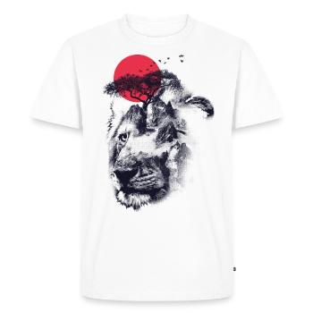 Lion cool Design Art Art Art - T-shirt Premium bio Homme - blanc - Devant - Nico (187cm)