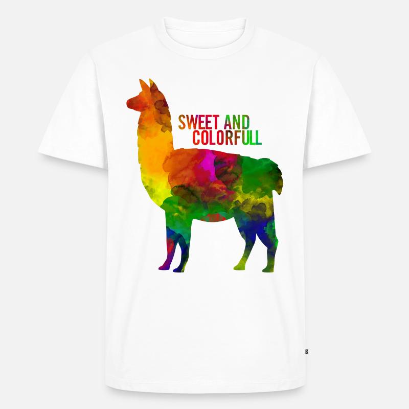 Alpaka - Männer Premium Bio T-Shirt - Weiß