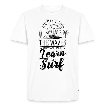 Vous pouvez apprendre Surf surfeur - T-shirt Premium bio Homme - blanc - Devant - Nico (187cm)
