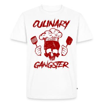 Culinary Gangster Skull Cook - Men's Premium Organic T-Shirt - white - Front - Nico (187cm)