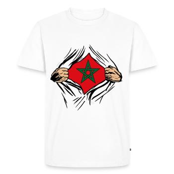 Maroc Marocco - T-shirt Premium bio Homme - blanc - Devant - Nico (187cm)