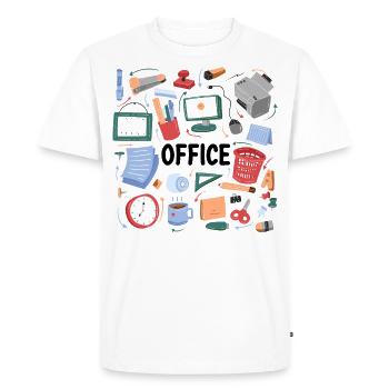 Le chaos au bureau | Homeoffice - T-shirt Premium bio Homme - blanc - Devant - Nico (187cm)