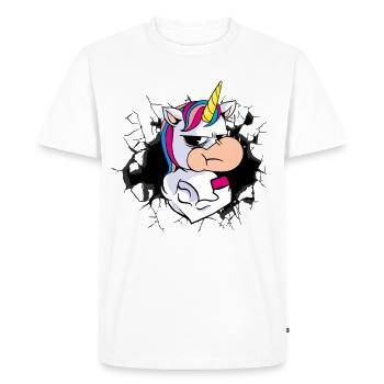 Licorne muscle puissance - T-shirt Premium bio Homme - blanc - Devant - Nico (187cm)