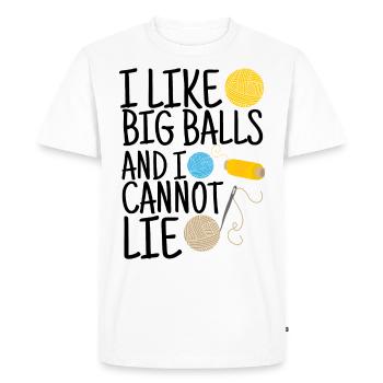 I Turn Yarns Into Things Crocheter Crocheting - T-shirt Premium bio Homme - blanc - Devant - Nico (187cm)