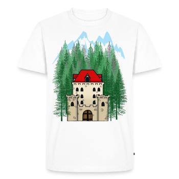 Château Historique Moyen Age Forteresse Maison du Château - T-shirt Premium bio Homme - blanc - Devant - Nico (187cm)