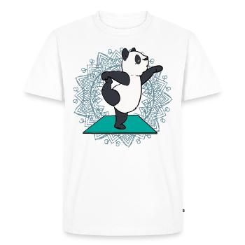 Yoga Panda Mandala - T-shirt Premium bio Homme - blanc - Devant - Nico (187cm)