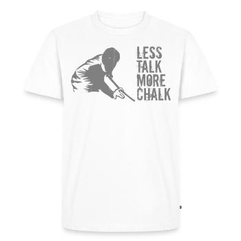 Less Talk More Chalk Joueur de billard de billard drôle - T-shirt Premium bio Homme - blanc - Devant - Nico (187cm)