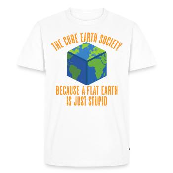 Cube Earth Society Because Flat Earth Is Stupid - Men's Premium Organic T-Shirt - white - Front - Nico (187cm)