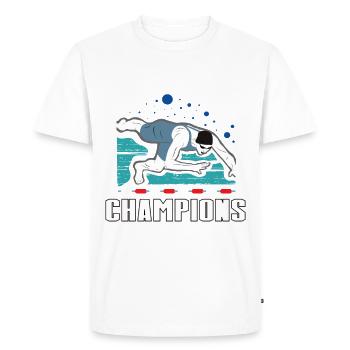 Chlorine the Breakfast of Champions Schwimms Shirt - T-shirt Premium bio Homme - blanc - Devant - Nico (187cm)