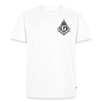 Freemasonry Symbol Pocket Shirt Mason - Men's Premium Organic T-Shirt - white - Front - Nico (187cm)