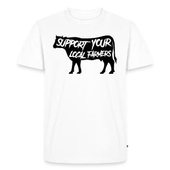 Soutenez vos agriculteurs locaux - Cow Farmers Farmers - T-shirt Premium bio Homme - blanc - Devant - Nico (187cm)
