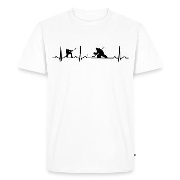 Hockey hockey de hockey battement de coeur hockey hockey - T-shirt Premium bio Homme - blanc - Devant - Nico (187cm)
