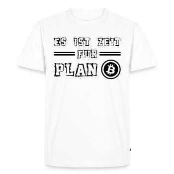 It's Time for Plan Bitcoin Button Cryptocurrency - Men's Premium Organic T-Shirt - white - Front - Nico (187cm)