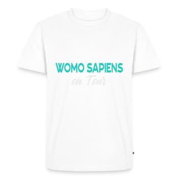 Womo Sapiens Rvavan Camping Friends - Men's Premium Organic T-Shirt - white - Front - Nico (187cm)