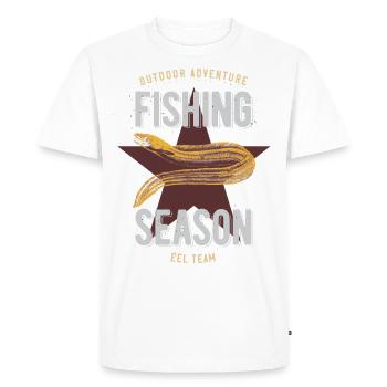 Pêche à l’anguant - T-shirt Premium bio Homme - blanc - Devant - Nico (187cm)