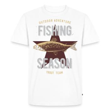 Forellen angeln - Männer Premium Bio T-Shirt - Weiß - Vorne - Nico (187cm)