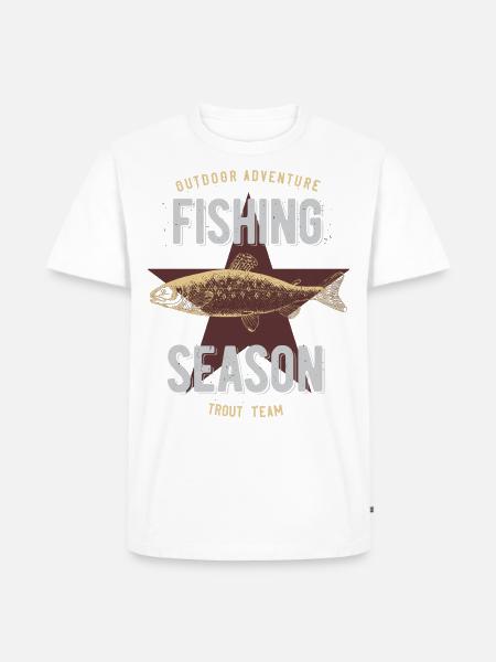 Forellen angeln - Männer Premium Bio T-Shirt - Weiß