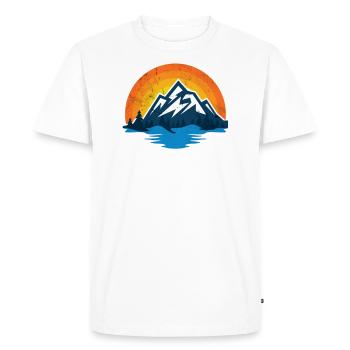 Mountains | Hiking | Outdoor | Nature | Alpen Vintage - Men's Premium Organic T-Shirt - white - Front - Nico (187cm)